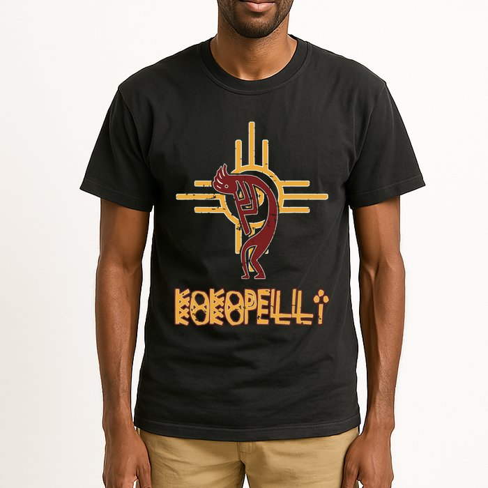 Native American Kokopelli Flute Player Sun Symbol Tall T-Shirt
