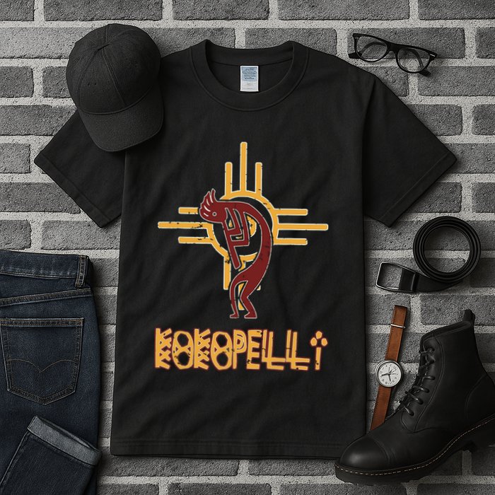 Native American Kokopelli Flute Player Sun Symbol Tall T-Shirt
