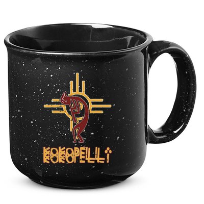 Native American Kokopelli Flute Player Sun Symbol 15oz Campfire Ceramic Mug