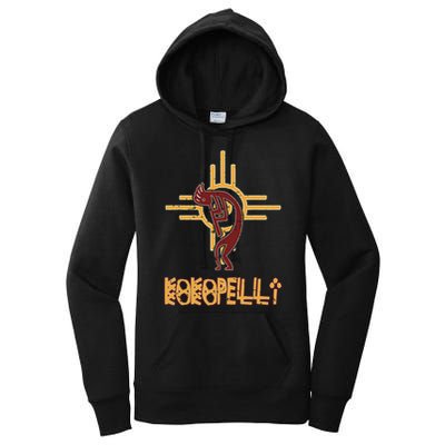 Native American Kokopelli Flute Player Sun Symbol Women's Pullover Hoodie