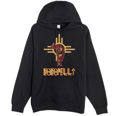 Native American Kokopelli Flute Player Sun Symbol Premium Pullover Hoodie