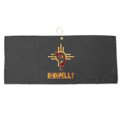 Native American Kokopelli Flute Player Sun Symbol Large Microfiber Waffle Golf Towel