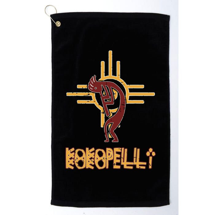 Native American Kokopelli Flute Player Sun Symbol Golf Towel