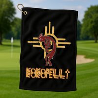 Native American Kokopelli Flute Player Sun Symbol Golf Towel