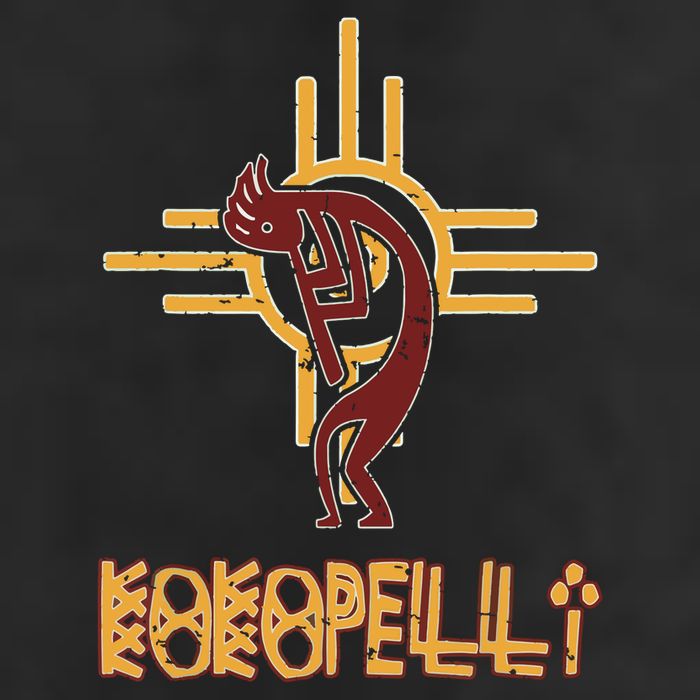 Native American Kokopelli Flute Player Sun Symbol Golf Towel