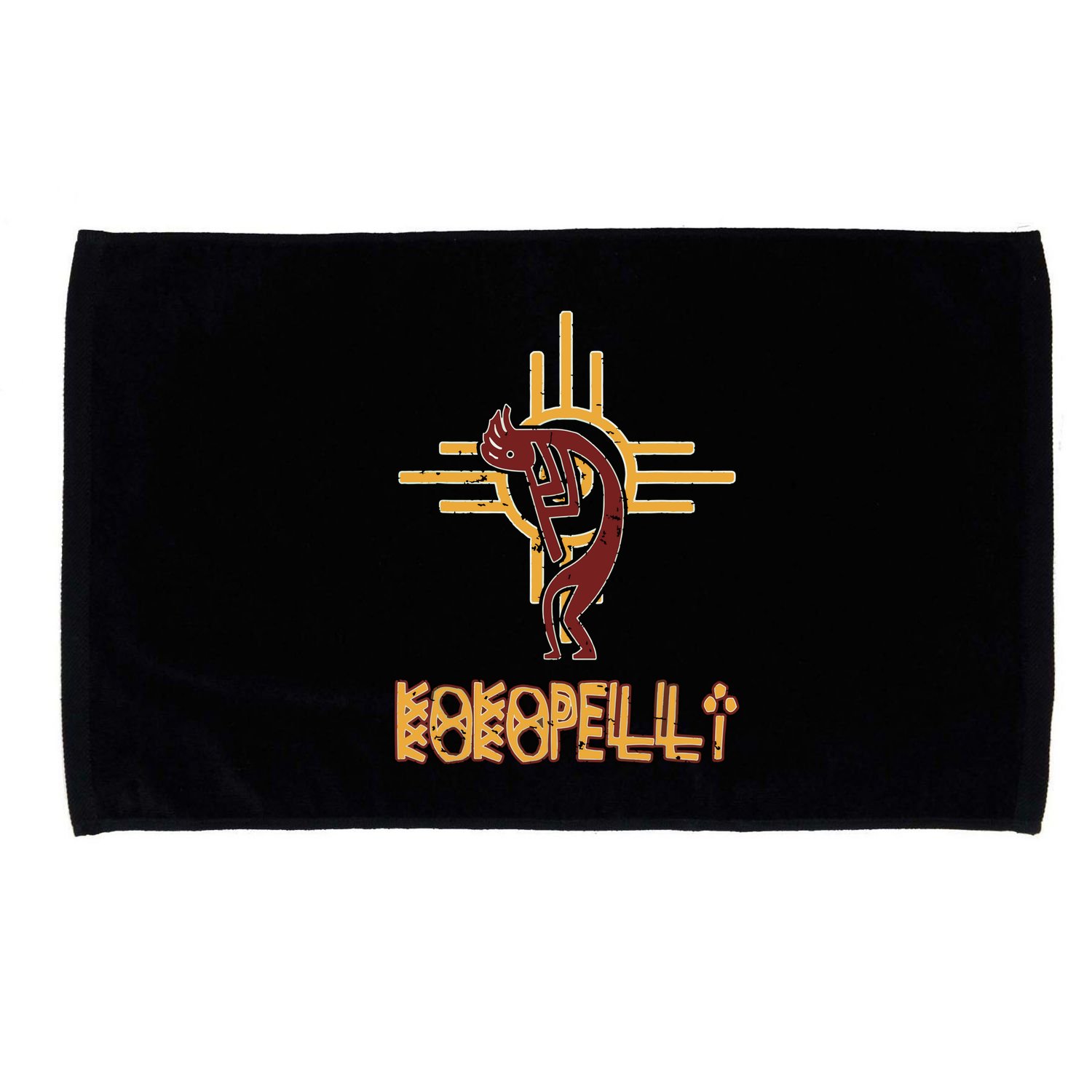 Native American Kokopelli Flute Player Sun Symbol Microfiber Hand Towel