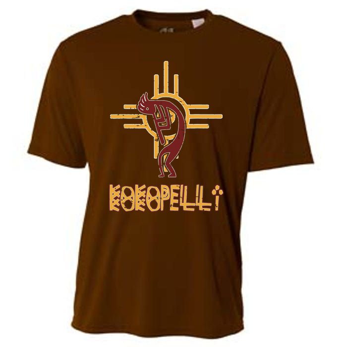 Native American Kokopelli Flute Player Sun Symbol Cooling Performance Crew T-Shirt