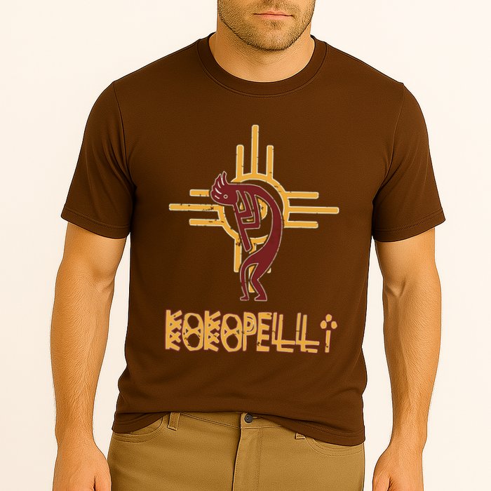 Native American Kokopelli Flute Player Sun Symbol Performance Shirt