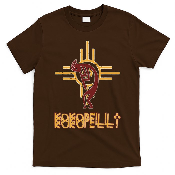 Native American Kokopelli Flute Player Sun Symbol T-Shirt