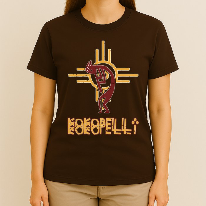 Native American Kokopelli Flute Player Sun Symbol T-Shirt