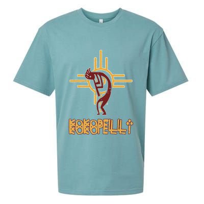 Native American Kokopelli Flute Player Sun Symbol Sueded Cloud Jersey T-Shirt