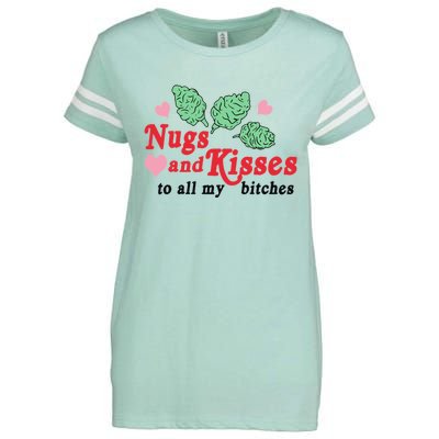 Nugs And Kisses To All My Bitches Funny Gift Enza Ladies Jersey Football T-Shirt