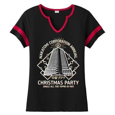 Nakatomi Corporation Annual Christmas Party Ladies Halftime Notch Neck Tee