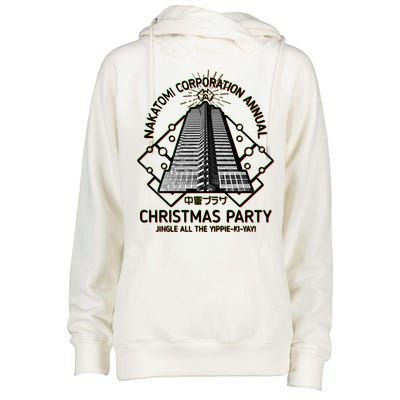 Nakatomi Corporation Annual Christmas Party Womens Funnel Neck Pullover Hood