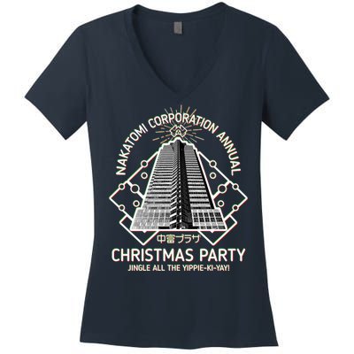 Nakatomi Corporation Annual Christmas Party Women's V-Neck T-Shirt