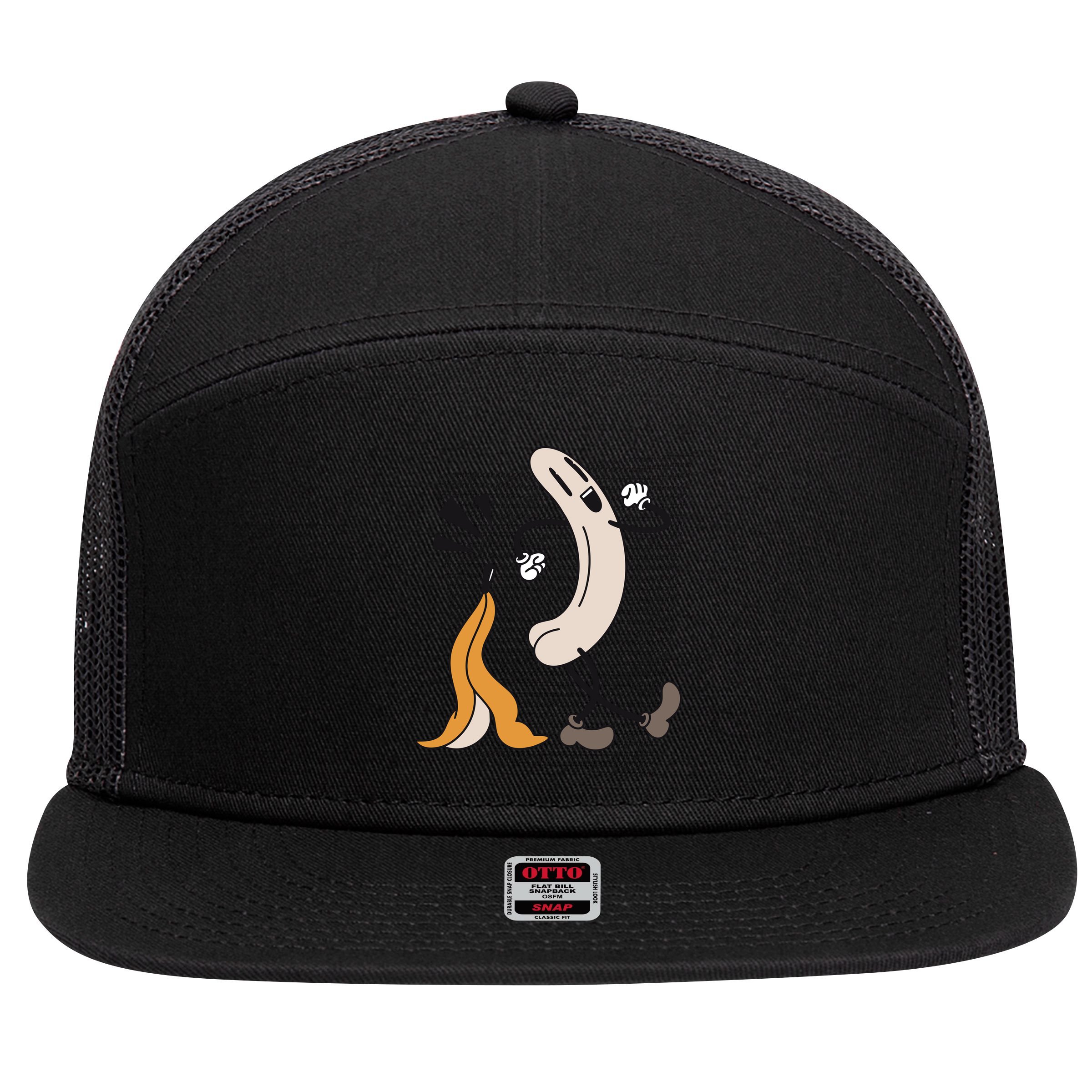 Naked Banana Retro Cartoon 7 Panel Mesh Trucker Snapback Hat