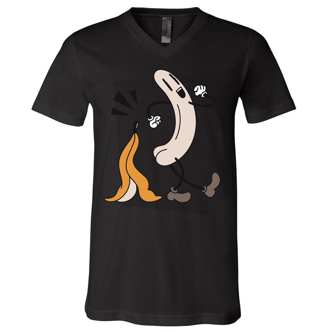 Naked Banana Retro Cartoon V-Neck T-Shirt