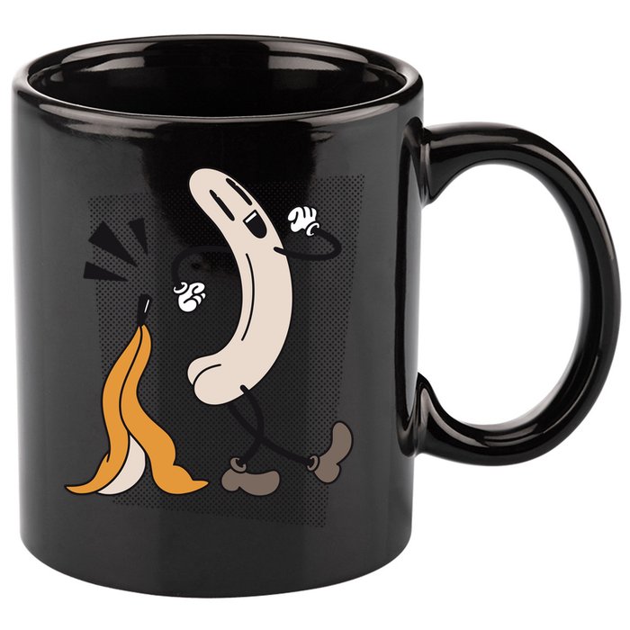 Naked Banana Retro Cartoon 11oz C Handle Ceramic Mug