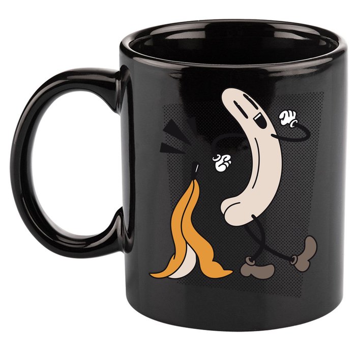 Naked Banana Retro Cartoon 11oz C Handle Ceramic Mug