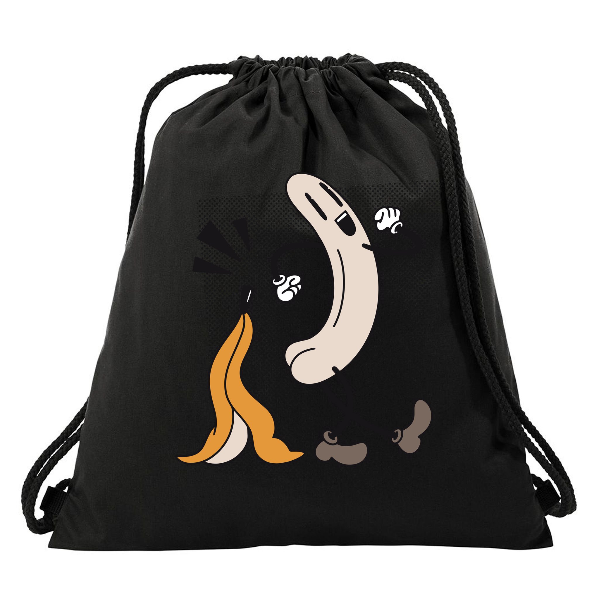 Naked Banana Retro Cartoon Drawstring Bag