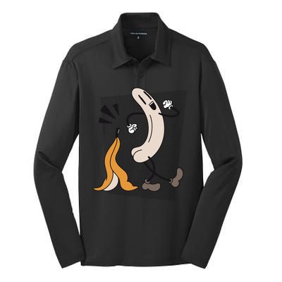 Naked Banana Retro Cartoon Silk Touch Performance Long Sleeve Polo