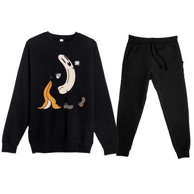 Naked Banana Retro Cartoon Premium Crewneck Sweatsuit Set