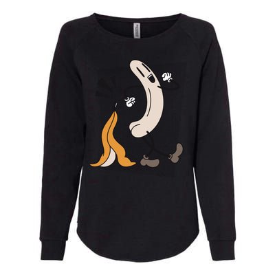 Naked Banana Retro Cartoon Womens California Wash Sweatshirt