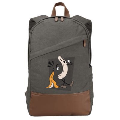 Naked Banana Retro Cartoon Cotton Canvas Backpack