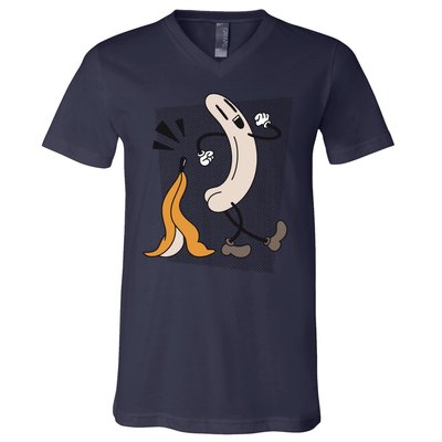 Naked Banana Retro Cartoon V-Neck T-Shirt