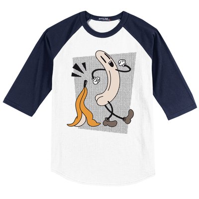 Naked Banana Retro Cartoon Baseball Sleeve Shirt