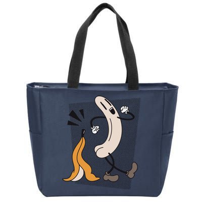 Naked Banana Retro Cartoon Zip Tote Bag