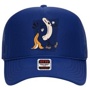 Naked Banana Retro Cartoon High Crown Mesh Back Trucker Hat