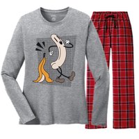 Naked Banana Retro Cartoon Women's Long Sleeve Flannel Pajama Set 