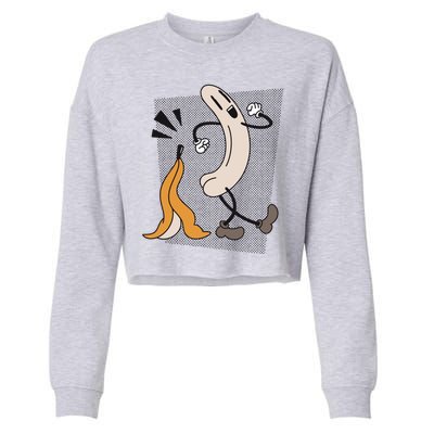 Naked Banana Retro Cartoon Cropped Pullover Crew