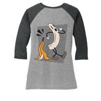 Naked Banana Retro Cartoon Women's Tri-Blend 3/4-Sleeve Raglan Shirt