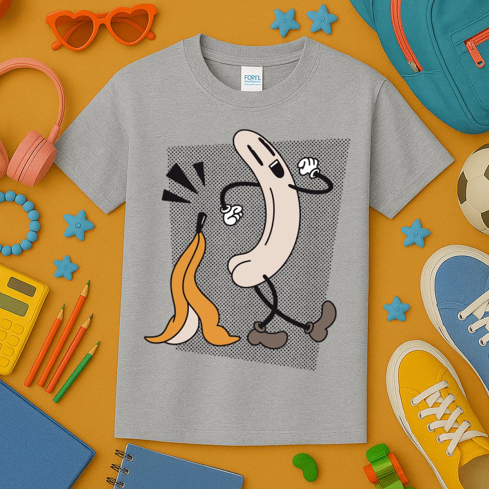 Naked Banana Retro Cartoon Kids T-Shirt