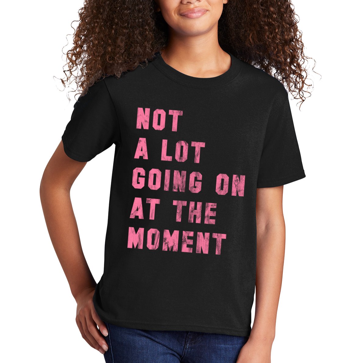Not A Lot Going On At The Moment Pink Kids T-Shirt