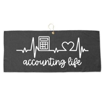 Novelty Accounting Life Heartbeat Accountant Tax Season Large Microfiber Waffle Golf Towel