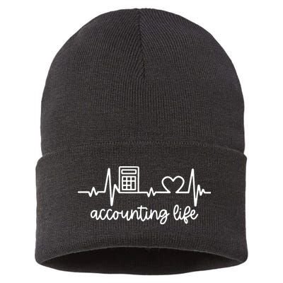 Novelty Accounting Life Heartbeat Accountant Tax Season Sustainable Knit Beanie