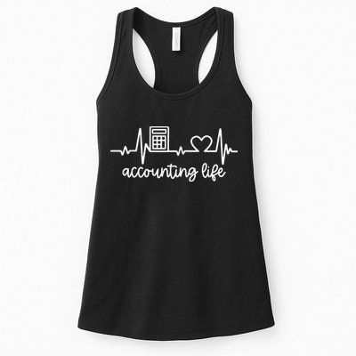 Novelty Accounting Life Heartbeat Accountant Tax Season Womens Tank Top