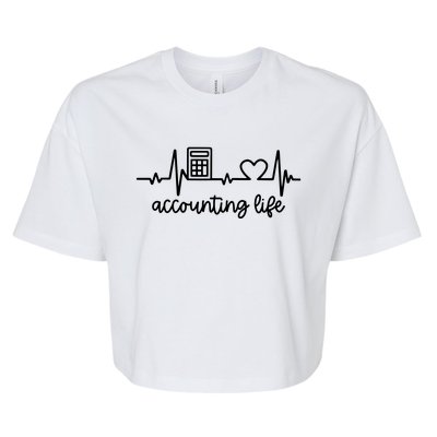 Novelty Accounting Life Heartbeat Accountant Tax Season Bella+Canvas Jersey Crop Tee