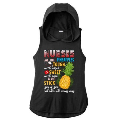 Nurses Are Like Pineapples Funny Nursing Gift Ladies PosiCharge Tri-Blend Wicking Draft Hoodie Tank