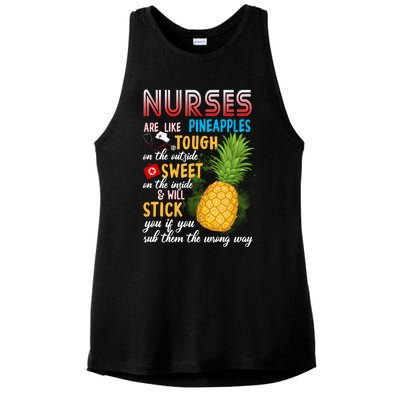 Nurses Are Like Pineapples Funny Nursing Gift Ladies PosiCharge Tri-Blend Wicking Tank