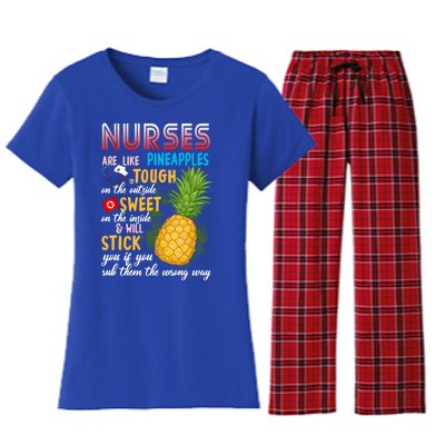 Nurses Are Like Pineapples Funny Nursing Gift Women's Flannel Pajama Set