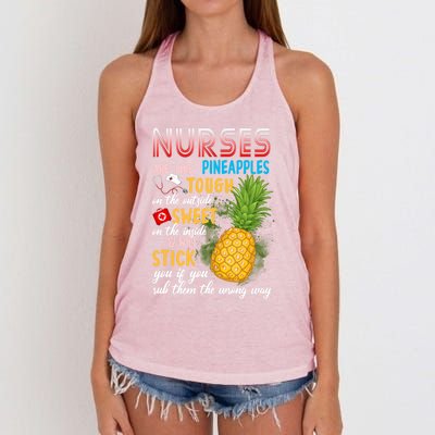 Nurses Are Like Pineapples Funny Nursing Gift Women's Knotted Racerback Tank