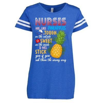 Nurses Are Like Pineapples Funny Nursing Gift Enza Ladies Jersey Football T-Shirt