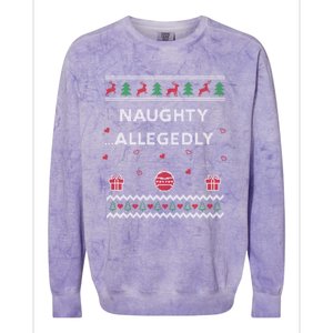 Naughty Allegedly Lawyer Funny Attorney Ugly Christmas Cool Gift Colorblast Crewneck Sweatshirt