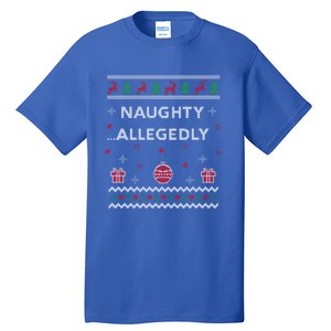 Naughty Allegedly Lawyer Funny Attorney Ugly Christmas Cool Gift Tall T-Shirt