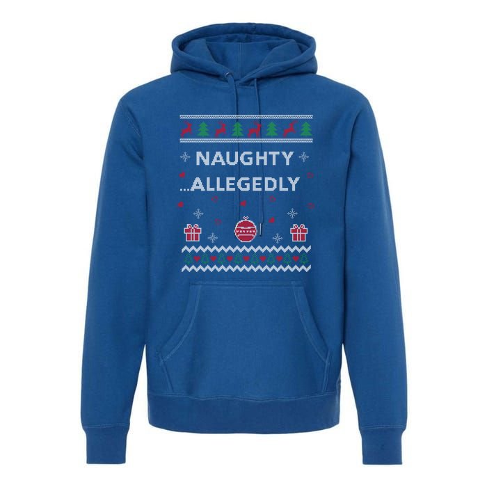 Naughty Allegedly Lawyer Funny Attorney Ugly Christmas Cool Gift Premium Hoodie