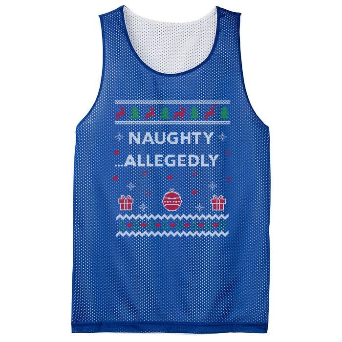 Naughty Allegedly Lawyer Funny Attorney Ugly Christmas Cool Gift Mesh Reversible Basketball Jersey Tank